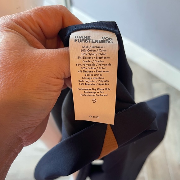 Diane Von Furstenberg Colorblock Midi Dress Sleeveless Navy size 6 - Picture 5 of 5